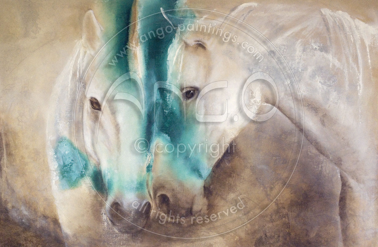 white horse painting