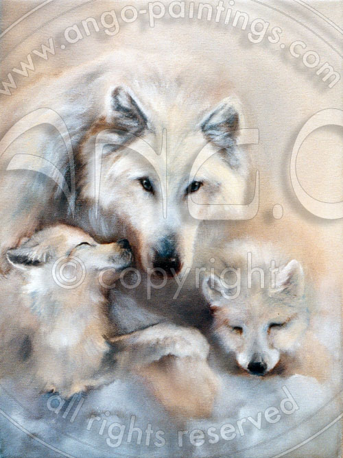 Wildlife Art : Wolf Painting « Louve »