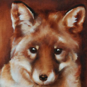 Young fox painting